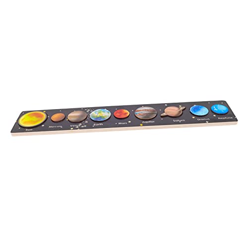 JOINPAYA 1 Satz Planeten -Puzzlespielzeug Lernen Kognitionspuzzlespielzeug Rätsel des Sonnensystems Solar-Puzzle Universum-Matching-Board Puzzle- Lernspiel Holz von JOINPAYA