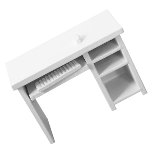 JOINPAYA 1 Set Miniatur Puppenhaus Möbel Mini Computer Schreibtisch Mit Tastatur Maßstab 112 Holz Dekorative Modell von JOINPAYA
