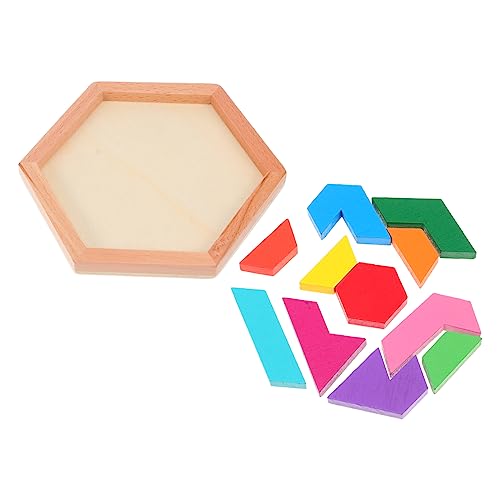JOINPAYA 1 Satz Puzzle-Bausteine Tangram Puzzle Logic Games holzspielsachen Mathe-Partygeschenke Denksportaufgaben Umweltfreundliche Farbe auf Wasserbasis Colorful von JOINPAYA