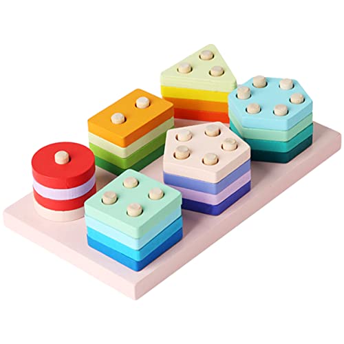 JOINPAYA 1 Satz Säulen Bausteine Passende Bausteine Pädagogisches Sortieren Kleinkinder Form Stapelpuzzle Kleinkindspielzeug Für Jungen Feinmotorik Für 1 Jahr von JOINPAYA