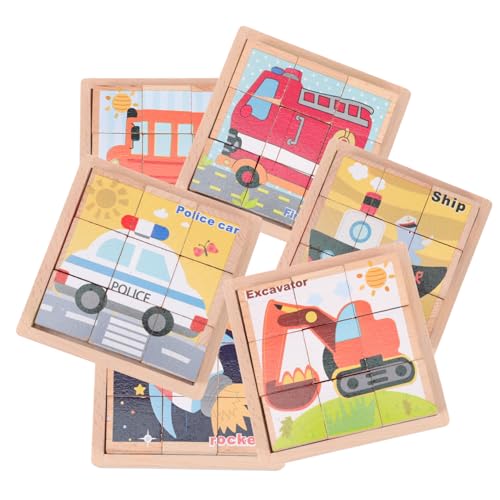 JOINPAYA 1 Satz Sechsseitige Malbausteine Cartoon-rätsel Puzzle Kreatives Rätsel Kinderspielzeug Rätsel Zum Frühen Lernen Bildungsrätsel Holz von JOINPAYA