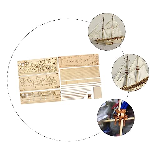 JOINPAYA 1 Satz Segelboot Montage Modell Holz Segelboot Pädagogisches Spielzeugboot Für Bootsdekoration Aus Holz Boot-Modell- Schiffsmodellbausatz Hölzern Beige von JOINPAYA