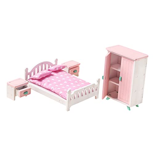 JOINPAYA Realistisches Miniatur-küchen- Und Wohnzimmer-Set Puppenhausmöbel Aus Holz Zum Spielen Für Kinder von JOINPAYA