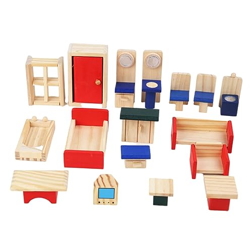JOINPAYA Pädagogisches Rollenspielspielzeug - Puppenhaus-Set Aus Holz Mini- Mit Bunt Bemalter Und Stabiler Struktur Für Kinder von JOINPAYA