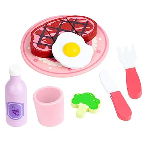 JOINPAYA 1 Satz Steak-Food- Miniaturen Für Mädchen Gefälschtes Essen Holzspielzeug Holzsteak-Modell Essensset Spielküchenzubehör Essen Hölzern von JOINPAYA