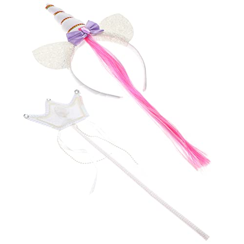 JOINPAYA 1 Satz Stirnband Teenager Feenkostüm Für Damen Feenstab-Set Zauberstab Paillette Kuscheltiere Für Mädchen Bausatz Armbänder Party Perlen Puppe Zubehör Mode Dekorationen Stoff Weiß von JOINPAYA