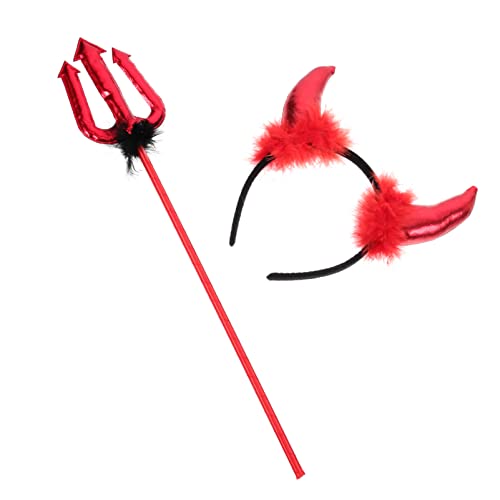 JOINPAYA 1 Satz Stirnband aus Horn Aquariendeckel Ornament Kragen Halloween Haarschmuck Halloween haarreif tierkostüme Teufelskostümzubehör Halloween Kostümzubehör Plastik rot von JOINPAYA