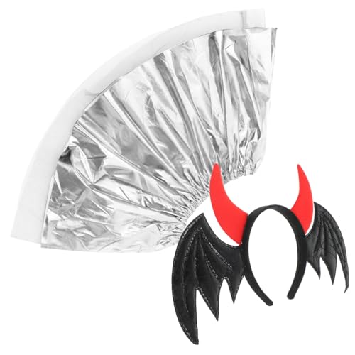 JOINPAYA 1 Satz Teufelsrock-Anzug Cosplay-Fledermaus-Kopfschmuck Halloween-Kostüm-Horn Band Stier Halloween Haarschmuck Halloween Kopfschmuck Fledermaus Haarbänder Party-Kopfschmuck Plastik von JOINPAYA