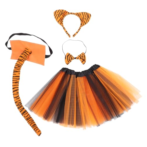 JOINPAYA 1 Satz Tiger Stirnband Fliege Rock und Einzigartige Cosplay Requisiten für Halloween Fasching und Partys Bequemes Material Einfach zu Tierisches Design von JOINPAYA