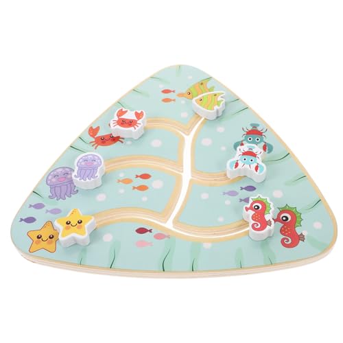 JOINPAYA 1 Satz Track Labyrinth pädagogisches doppelseitiges passendes Spielbrett Ozeantransport Holzspielzeug Puzzle kinderpuzzle Cartoon-Labyrinth-Brett Labyrinth- von JOINPAYA