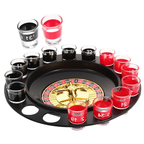 JOINPAYA 1 Satz Trinkspiel Roulette mit Gläsern Interaktives für Partys Bars und Ktv Langlebiges und Glasdesign für Unvergessliche Abende von JOINPAYA
