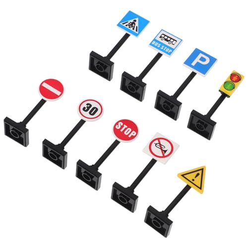 JOINPAYA Realistische Simulation Verkehrszeichen Bausteine ​​9 Stück Kunststoff Mini Lernspielzeug Für Kinder von JOINPAYA