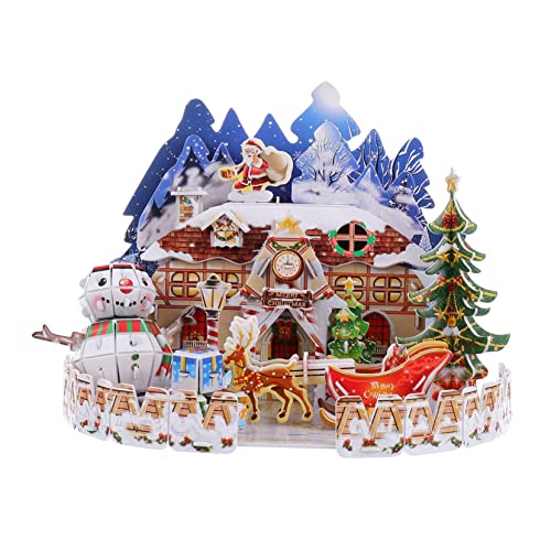 JOINPAYA 1 Satz Weihnachtsbausteine Weihnachtsblockspielzeug Weihnachten 3D-Puzzle Zusammenbauen DIY Bausteine DIY- Für 3D-Puzzle- Papier von JOINPAYA