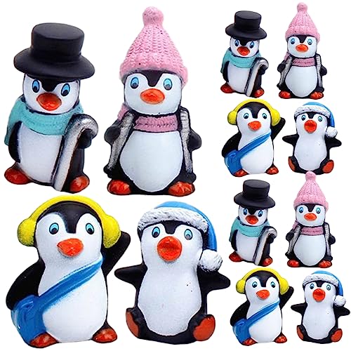 JOINPAYA 1 Satz Winter-pinguin-ornament Pinguin Plüsch Pinguin Kuchen Kleine Terrarienfigur Miniaturfiguren Miniaturen Figuren Miniatur-pinguin-dekoration Kleine Pinguinfigur Vinyl 12 Stück von JOINPAYA