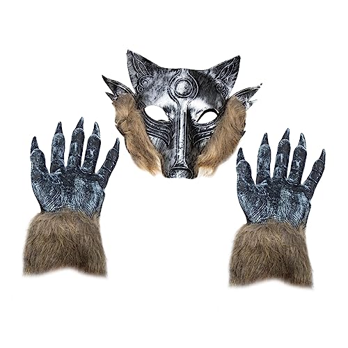 JOINPAYA 1 Satz Wolfsmaske Halloween-Skeletthand Fursuit-Pfoten Wolfskopfmaske Skelettmaske gruselige Maske halloween dekoration halloween-dekoration Maske für draußen Horror-Maske Plastik JOINPAYA 1 Satz Wolfsmaske Halloween-Skeletthand Fursuit-Pfoten Wolfskopfmaske Skelettmaske gruselige Maske halloween dekoration halloween-dekoration Maske für draußen Horror-Maske Plastik von JOINPAYA