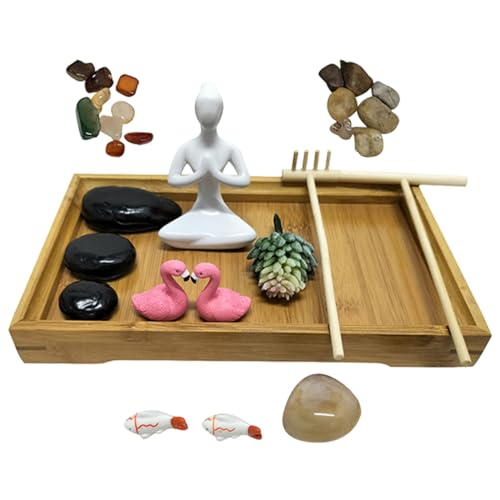 JOINPAYA Tisch-Zen-Garten-Set Garten-sandkasten-Ornament Für Den Schreibtisch Desktop-schmuck Für Meditation JOINPAYA Tisch-Zen-Garten-Set Garten-sandkasten-Ornament Für Den Schreibtisch Desktop-schmuck Für Meditation von JOINPAYA