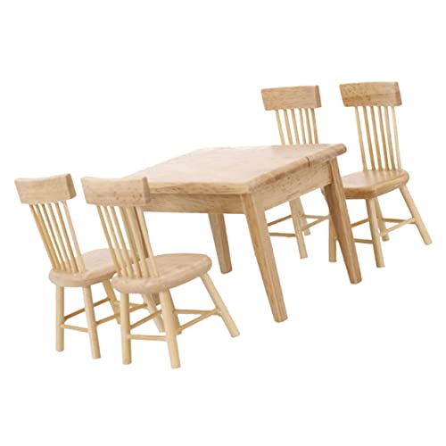 JOINPAYA 1 Satz Zubehör für Puppenhäuser Hand holzspielzeug Present Ideas genschenkideen Geschenkeidee Mini-Tischstühle Mini-Stühle Miniaturtisch Mini Möbel winzige Hausmöbel hölzern von JOINPAYA