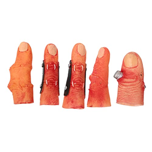 JOINPAYA 1 Satz gefälschter Finger The Hallow Halloween fingerpuppen Set partytröten heeloween Crawl betrug Handgelenk Fingernagel Attrappe Hexenfinger falscher Finger Fingerling Plastik von JOINPAYA