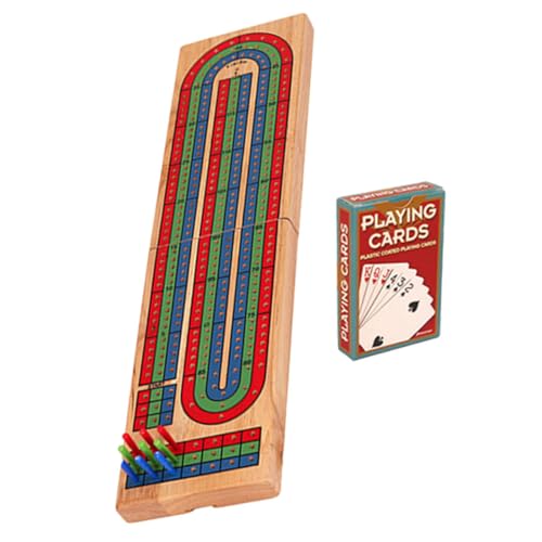 JOINPAYA 1 Set Cribbage Brett Tischspiel Massivholz Party Brettspiel Brett Cribbage Karten Brett von JOINPAYA