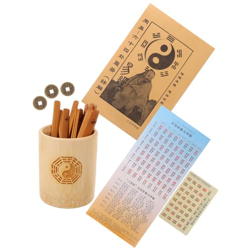 JOINPAYA 1 Set Chinesischer Wahrsagewerkzeug-Sticks Mit Topfbuch Interaktives Wahrsagespiel Für Partyspaß von JOINPAYA