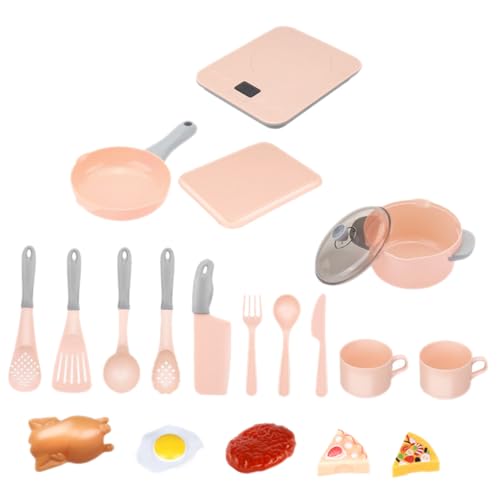 JOINPAYA 1 Set Imitation Küchenutensilien Induktionsherd Für 20 Teiliges Set Mit Geschirr Und Zubehör Pädagogisches Für Die Spielküche Pink von JOINPAYA