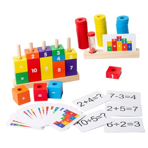 JOINPAYA 1 Set Mathematik Kognitives Bausteine ​​Für Kleinkinder Für Kleinkinder Kinderspielzeug Früherziehungswerkzeuge Holzzählspielzeug Zahlen Lernspielzeug Mathespielzeug von JOINPAYA