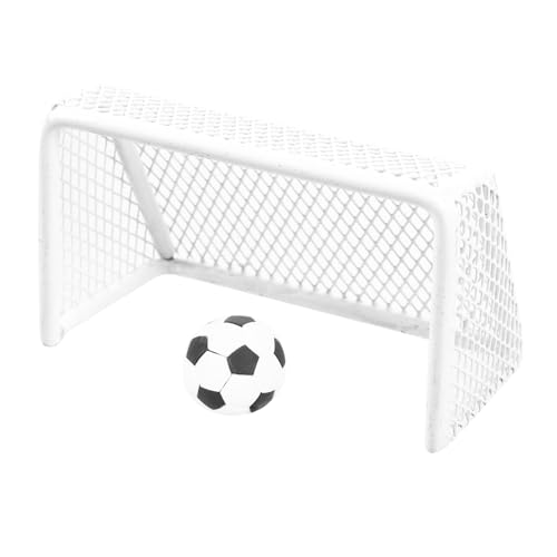JOINPAYA 1 Set Mini Fußballtor Fußball Puppenhaus Mini Sportbälle Puppenhaus Fußball Mini Sportball Statuen Puppen Mini Fußball Winziger Ball Dekor Fußballtor Mini Modell von JOINPAYA