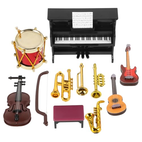 JOINPAYA Puppenhaus Mini Musikinstrumente Zarte Miniatur Klavier Violine Für Mini von JOINPAYA