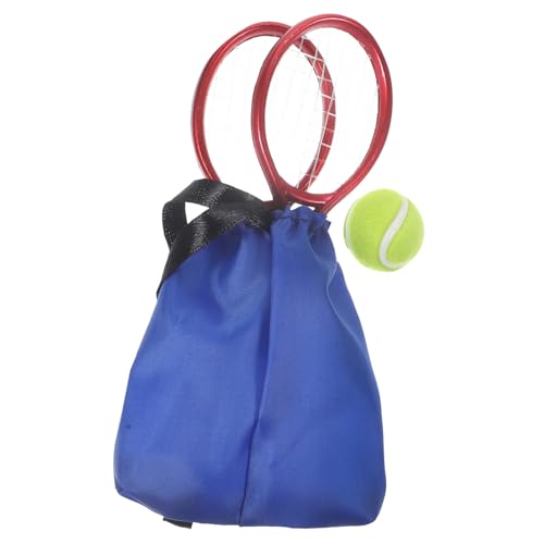 JOINPAYA 1 Set Mini Tennisset Netz Miniatur Schläger Bälle Schläger Klebeband Tennisschläger Tischtennisausrüstung Mini Schreibtischzubehör Fotografie Requisiten Minihouse von JOINPAYA