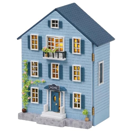 JOINPAYA 1 Set Miniatur Cottage Puppenhaus Bausatz mit Möbeln DIY Holzhaus Modell für Kinder und Jugendliche Kreative Weihnachtsferien von JOINPAYA