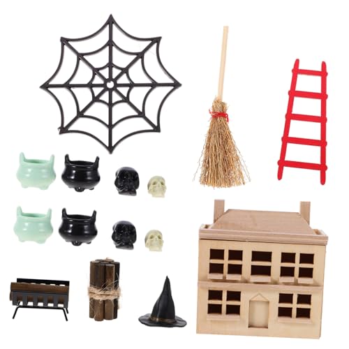 JOINPAYA 1 Set Miniatur Puppenhausmöbel Ornamente Halloween Set Wohnaccessoires Modellbausätze Spielzeughaus Dekorationen Heimdekoration Halloween Puppenhaus Ornament Schreibtisch von JOINPAYA