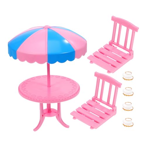 JOINPAYA 1 Set Miniatur Sommer Strand Deko: Mini Kleine Liegestuhl Deko Getränke Dekoration Puppenhaus Zubehör Spielhaus Möbel liegestuhl Miniatur rosa von JOINPAYA