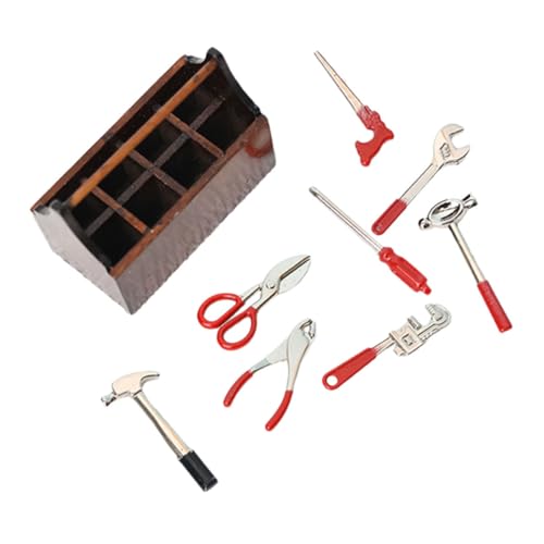 JOINPAYA 1 Set Miniatur Werkzeugkasten Mini Werkzeuge Zubehör Für Kleine Häuser Miniatur Werkzeuge Miniatur Werkzeugspielzeug Mini Sachen Rollenspiel Für Puppenhaus Werkzeug von JOINPAYA