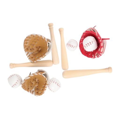JOINPAYA 1 Set Outdoor Baseball Und Softball Dreiteiliges Set Tiny House Zubehör Puppenhaus Zubehör Mini Baseball Mini Dekorationen Baseball Sportbälle DIY Versorgung Holz von JOINPAYA
