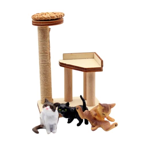 JOINPAYA 1 Set Puppenhaus Katze Klettergerüst Mini Modell Dekoration Winzige Kleine Möbel Kratzbaum Desktop Ornament Puppenhaus Zubehör von JOINPAYA
