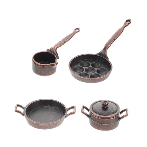 JOINPAYA Puppenhaus Miniatur Küchengeschirr Set Realistisches Kochgeschirr Aus Metall Küchenzubehör Set Perfektes von JOINPAYA