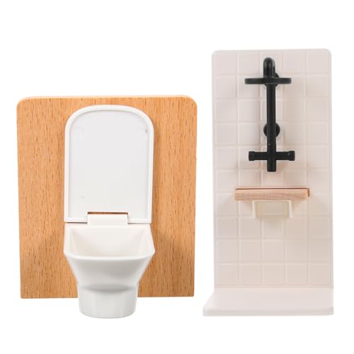 JOINPAYA 1 Set Puppenhausmöbel im Maßstab 1:12: Puppenhausbadezimmer – Miniatur-Toilette und Duschraum für Puppen – Simulation von Minimöbeln von JOINPAYA