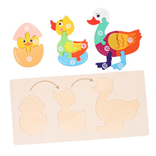 JOINPAYA 1 Set Puzzle Tiere Kinderpuzzle Kinderpuzzle Kleinkindpuzzle Die Tierpuzzles Für Kleinkinder Ente Stereo Menschenpuzzle Lernpuzzles Lernspielzeug Aus Holz von JOINPAYA