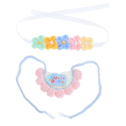 JOINPAYA 1 Set Strickpuppe Lätzchen Puppe Blume Stirnband Plüschtier Ankleiden Für Sammelfiguren Stofftier Plüschbär Baby Mädchen von JOINPAYA
