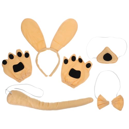 JOINPAYA 1 Set Welpen-Hundekostüm-Set Für : Hundeohren Stirnband Fliege Nase Kostüm Tierzubehör Für Halloween Cosplay-Party von JOINPAYA