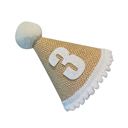 JOINPAYA 1 Stk Geburtstagsparty-hut Erste Geburtstagsdekoration Mädchen Anzahl Der Hüte Babymütze Partykegel Glitzerhüte Für Erwachsene Sonnenhut Verrückte Hüte Für Kinder Leinen- Khaki von JOINPAYA