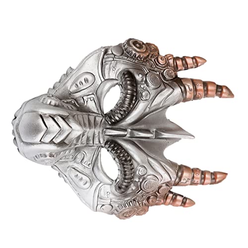 JOINPAYA 1 Stück Halloween Drachenmaske Maskenmaske Grimasse Kostüm Gasmaske Drachenmaske Für Halloween Party Drachenmaske Halloween Maske Kostüm Drachenmaske Partymaske Silber von JOINPAYA