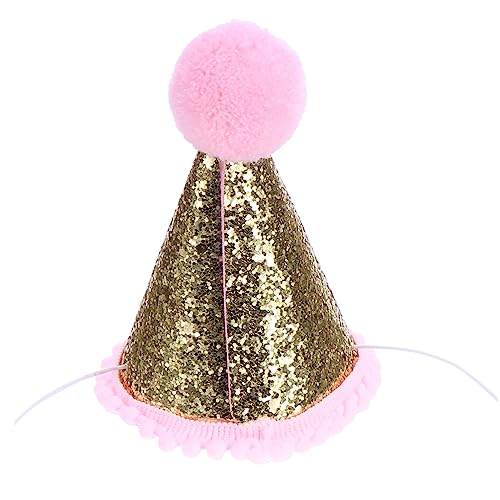 JOINPAYA 1 Stück Kindergeburtstagsmütze Party Kleinkind Geburtstag Erster Geburtstagshut Hut Zum 1. Geburtstag Krone Babykegelhut Kappen Kegelgeburtstagshüte Gummiband Rosa von JOINPAYA