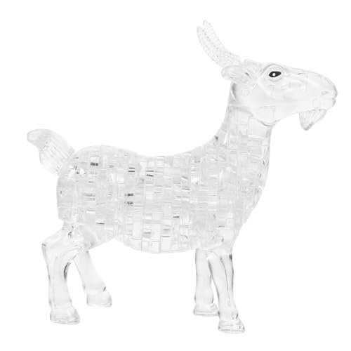 JOINPAYA 1 Stück Kristallpuzzle Bausteine Tier Puzzles Ziege Desktop-Ornament Rätsel für Bauen für Puzzles für Animal Figures wohnungseinrichtung Ziege Dekoration Kristallziege Weiß von JOINPAYA
