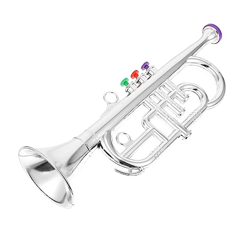JOINPAYA 1 Stück Simulierte Dreiton Trompete Tamburine Trompeteninstrument Trompete Arbeitstrompete Klarinette Posaune Trompete Gitarre Überzug Silber von JOINPAYA