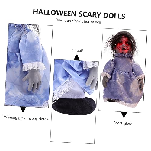 JOINPAYA 1 Stück Sprachgesteuerte glühende Geisterbaby verfolgt beängstigend Streich Gehen Halloween Puppen Halloween Scherzartikel Halloween -Dekorationen Spukhaus Requisiten Plastik Black von JOINPAYA