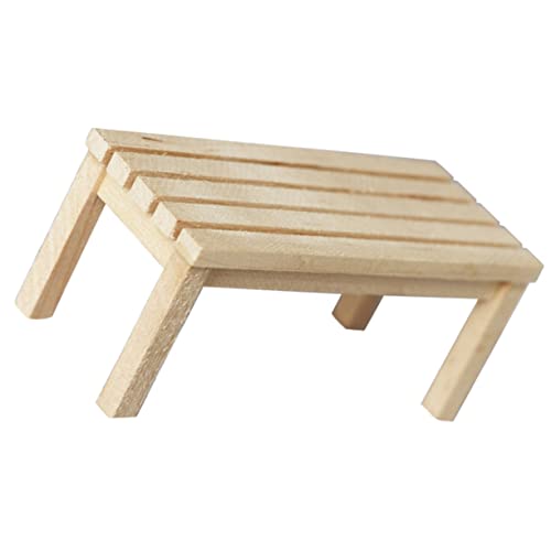 JOINPAYA 1 Stück Stuhlbank Aus Holz Rechteckig Mini Möbel Material Puppe Holzbank Handgefertigtes Bankmodell Hölzern Beige von JOINPAYA