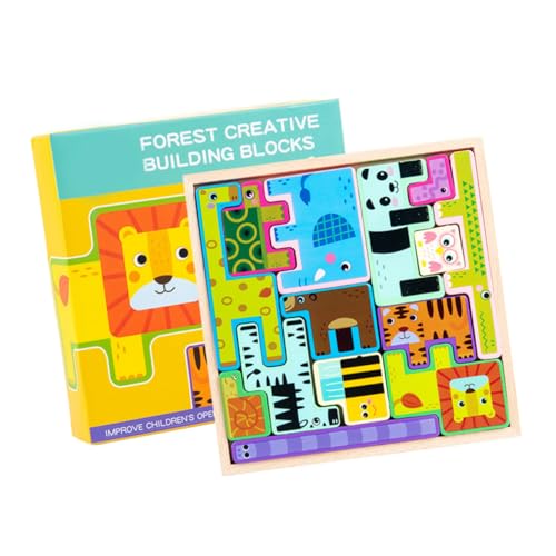JOINPAYA 1 Stück Tier Puzzle aus Holz Interessantes Formensortierspielzeug für Pädagogisches zur Entwicklung von Fähigkeiten und Hochwertiges Langlebiges Holzspielzeug für Kreative von JOINPAYA