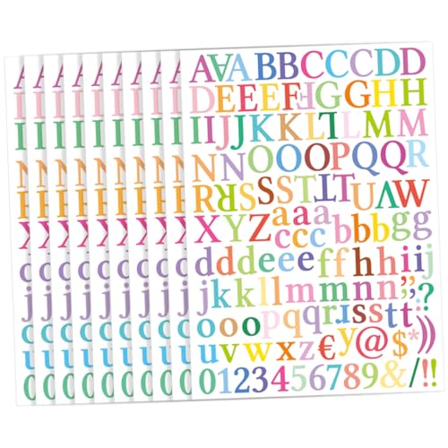 JOINPAYA Alphabet-Aufkleber 10 Bögen Mit Vinyl-buchstabenaufklebern Zahlenaufklebern Für Projekte Heimdekoration Büro Briefkastennummern von JOINPAYA
