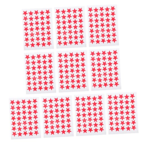 JOINPAYA 10 Blatt Sterne-Aufkleber Sternaufkleber Als Belohnung Sternaufkleber Für Selbstklebende Sternaufkleber Sternaufkleber-Etikett Belohnungssternaufkleber Rot von JOINPAYA
